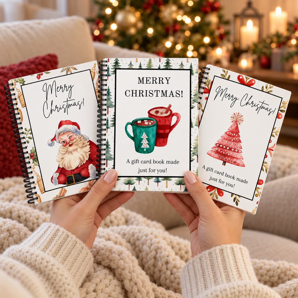 Three Christmas gift card books